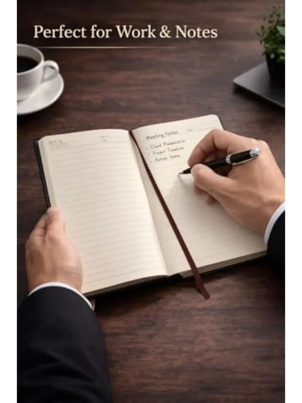 Professional A5 Soft Leather Notebook Gift Set with Pen - Stylish Office